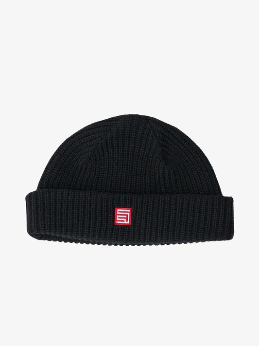 Image of Hats. Productname: S-Double Red Cube Low Beanie ONE SIZE Black in Black colour by brand - S-Double