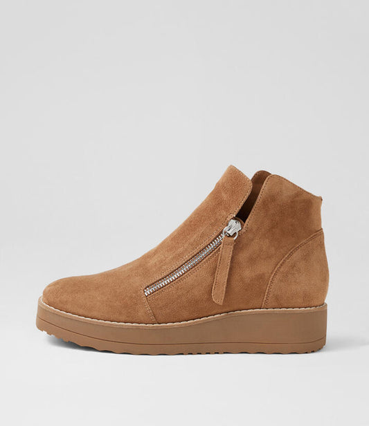 Image of Boots. Productname: Ditta Light Choc Suede Ankle Boots in Lt Choc-Lt Choc Sole colour by brand - MIDAS