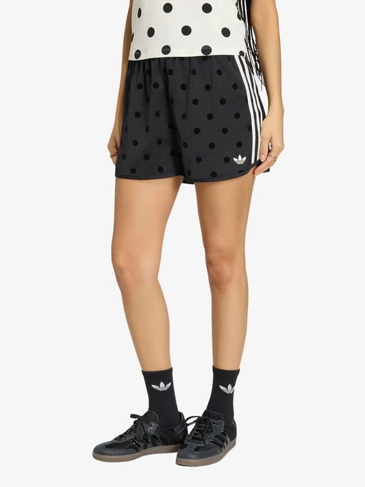 Image of a model wearing Shorts. Productname: Adidas Polka Dots Sprinter Shorts in Black colour by brand - Adidas