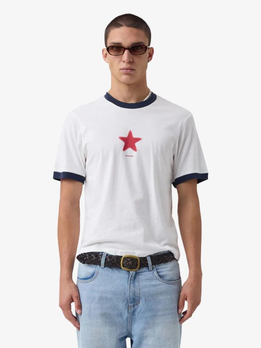 Image of T-Shirts. Productname: Zanerobe Star Ringer Baby Tee in Vintage White/Navy colour by brand - Zanerobe