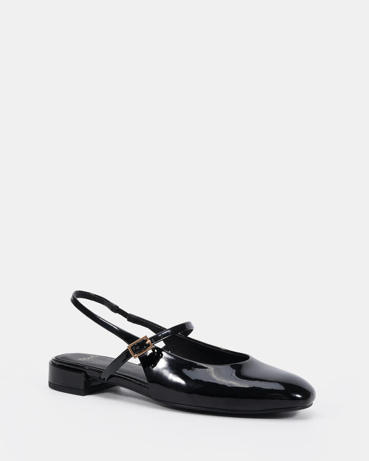 Image of Flats. Productname: Capable: Black Patent - Women's Casual Flat Closed in Black colour by brand - Novo