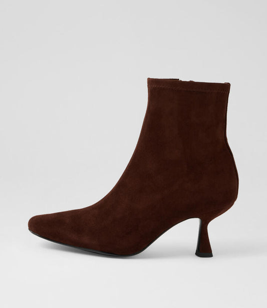 Image of Boots. Productname: Luciole Deep Choc Suede Ankle Boots in Deep Choc colour by brand - MOLLINI