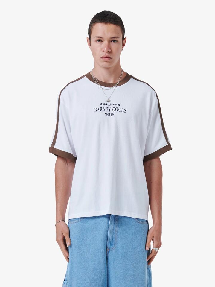 Image of T-Shirts. Productname: Barney Cools BB14 Tee in White colour by brand - Barney Cools