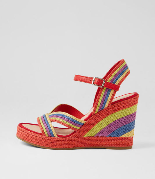 Image of Sandals. Productname: Esha Bright Multi Rope Sandals in Bright Multi colour by brand - MIDAS