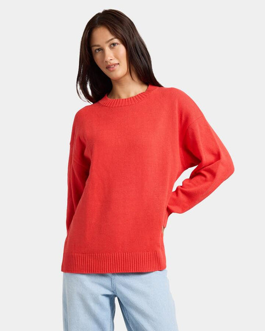 Image of Accessories. Productname: nunui Womens Tacita Crew Neck Chili - in Chili colour by brand - Nunui