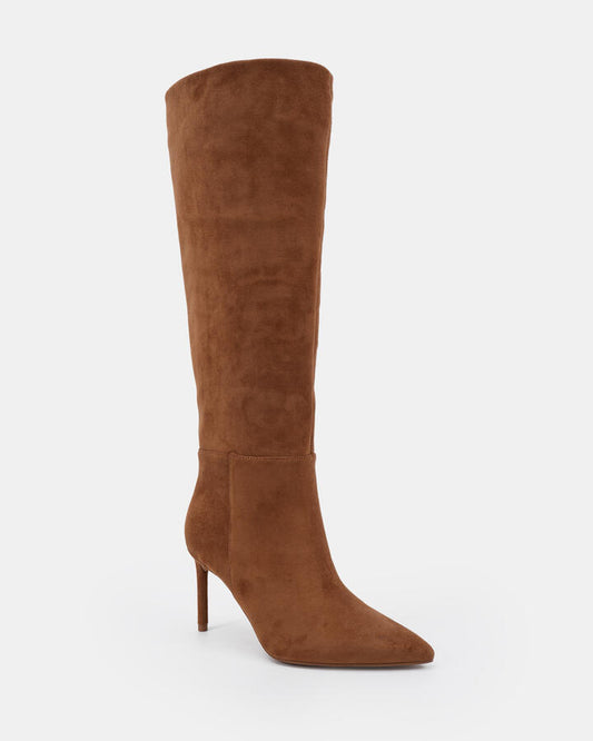 Image of Boots. Productname: Kamryn: Caramel Suede - Women's Boot High Heel in Caramel Suede colour by brand - Novo