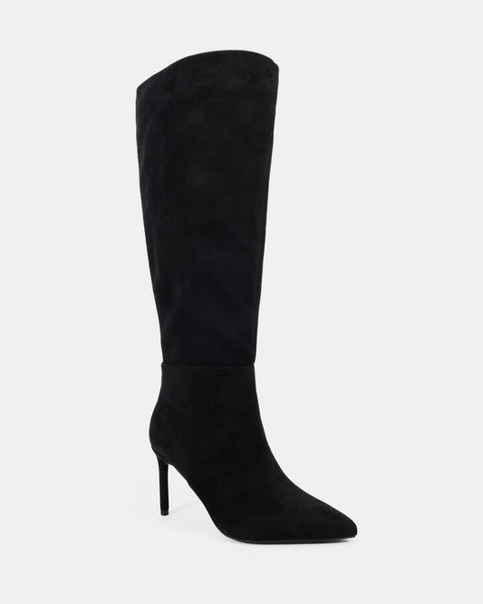 Image of Boots. Productname: Kamryn: Black Suede - Women's Boot High Heel in Black colour by brand - Novo