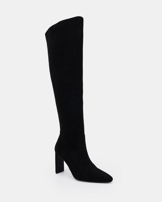 Image of Boots. Productname: Kiyomi: Black Suede - Women's Boot High Heel in Black colour by brand - Novo