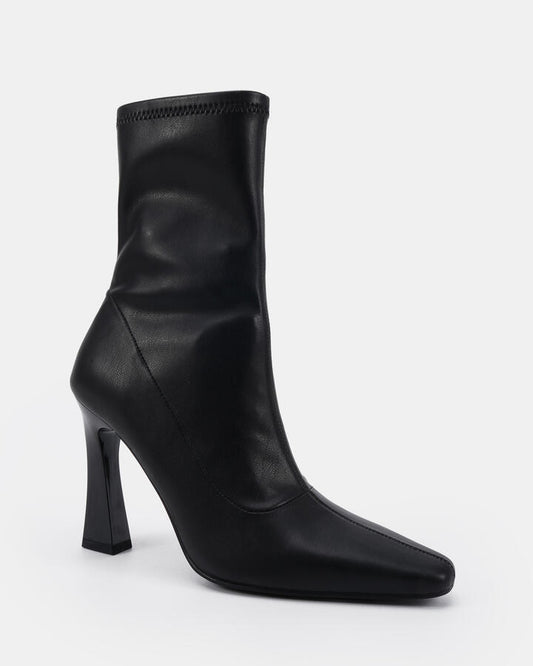 Image of Boots. Product name - Hayze Black Ankle Boots in Black colour by brand - Novo