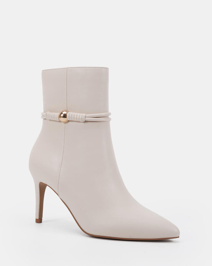 Image of Boots. Product name - Dayna Cream Ankle Boots in Neutral colour by brand - Novo