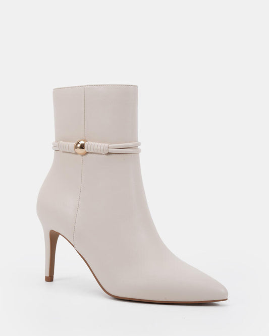 Image of Boots. Product name - Dayna Cream Ankle Boots in Neutral colour by brand - Novo