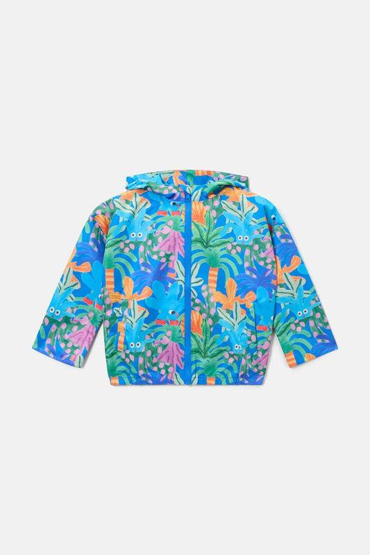 Image of a model wearing Rain Coats. Product name - Hidden Driver Kids Raincoat in Blue colour by brand - Gorman