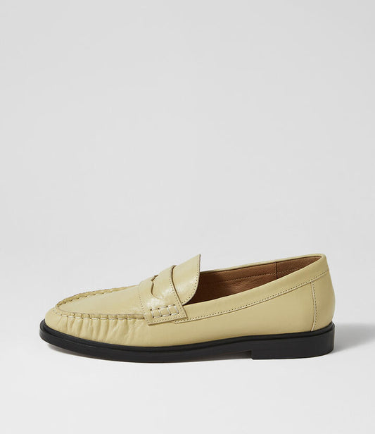 Image of Flats. Productname: Gemia Butter Shine Leather Loafers in Butter colour by brand - MOLLINI