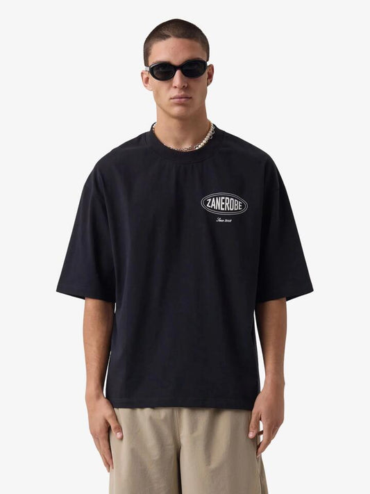 Image of T-Shirts. Productname: Zanerobe ZR Est. Flow Tee in Black colour by brand - Zanerobe