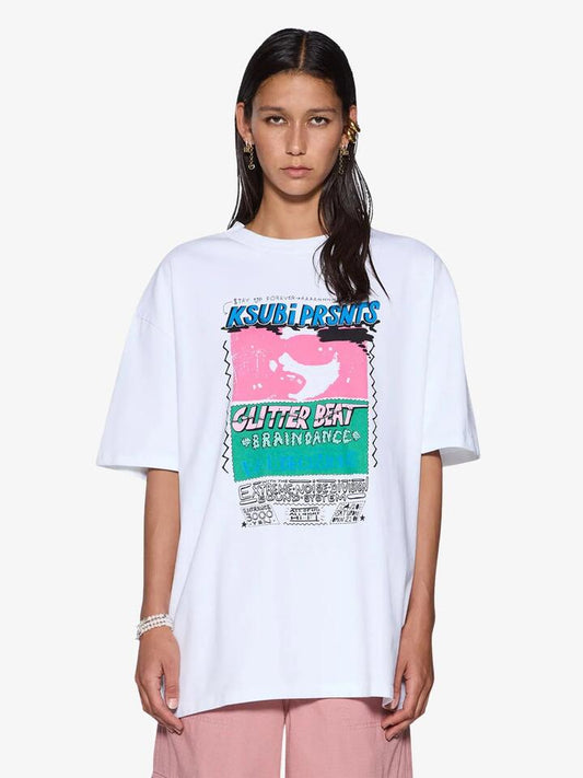 Image of T-Shirts. Productname: Ksubi Glitterbeat Boyfriend Ss Tee in White colour by brand - Ksubi