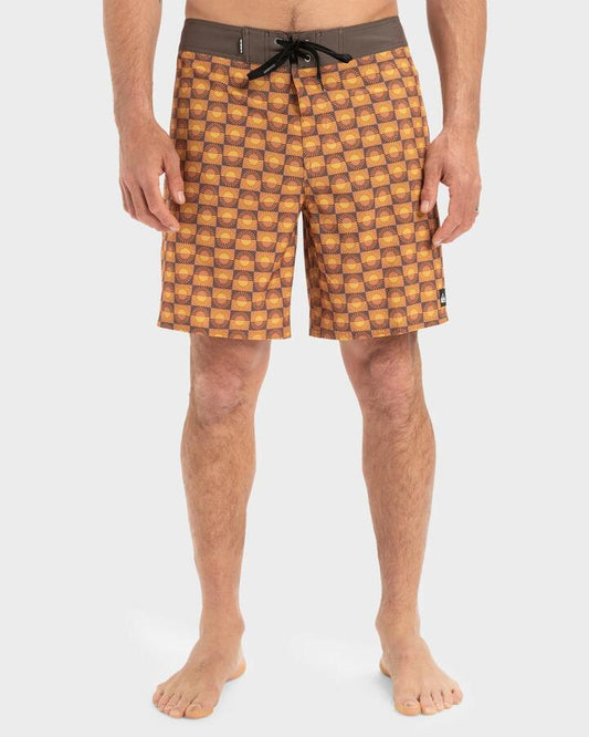 Image of Swimwear. Productname: Quiksilver Mens Surfsilk Straight Leg 18 Boardshorts Florever Bran Cmn6 - in Florever Bran - Cmn6 colour by brand - Quiksilver