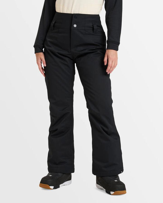 Image of a model wearing Pants. Productname: Roxy Womens Diversion Snow Pants True Black - in True Black colour by brand - Roxy