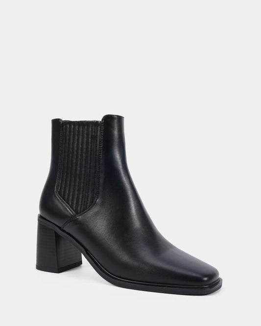 Image of Boots. Productname: Deft: Black Smooth - Women's Boot Low-mid Heel in Black colour by brand - Novo