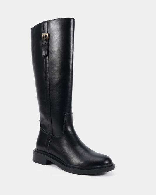 Image of Boots. Productname: Jollie: Black Smooth - Women's Boot Flat in Black colour by brand - Novo