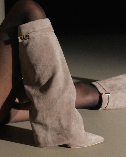 Image of Boots. Product name - Osher Dove Suede Boots in Dove Suede colour by brand - Novo