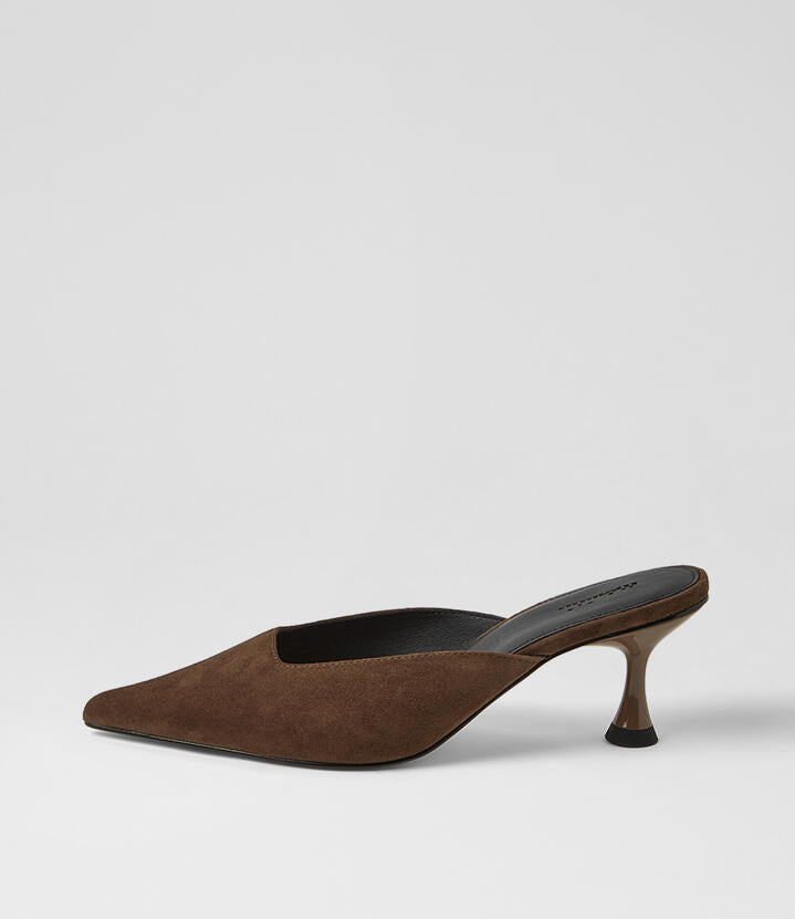 Image of Heels. Productname: Ferr Tiramisu Suede Pump Heels in Tiramisu colour by brand - MOLLINI