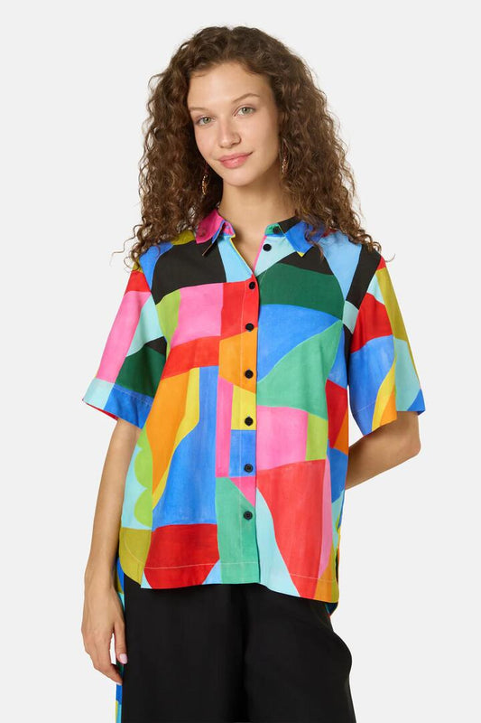 Image of Shirts. Productname: Abstract Symphony Oversized Shirt in Print colour by brand - Gorman