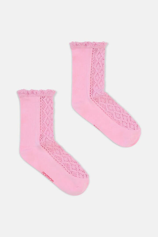 Image of Socks. Productname: Lace Crew Socks W Pink in Pink colour by brand - Gorman