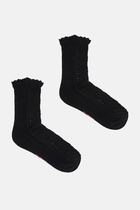 Image of Socks. Productname: Lace Crew Socks W Black in Black colour by brand - Gorman