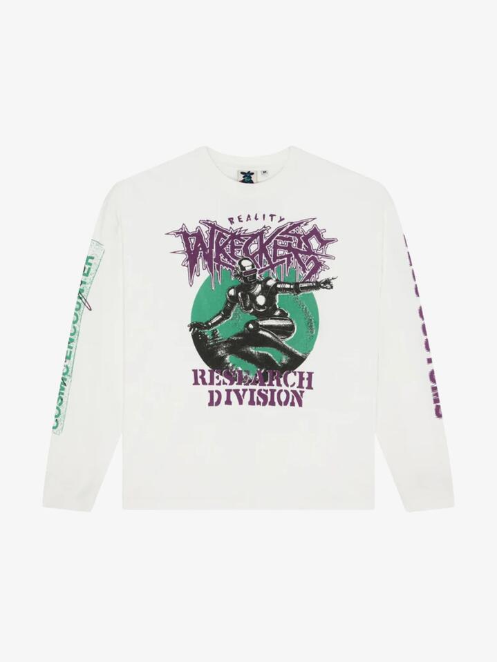 Image of T-Shirts. Productname: Deus Cosmic Encounter Ls Tee in Vintage White colour by brand - Deus