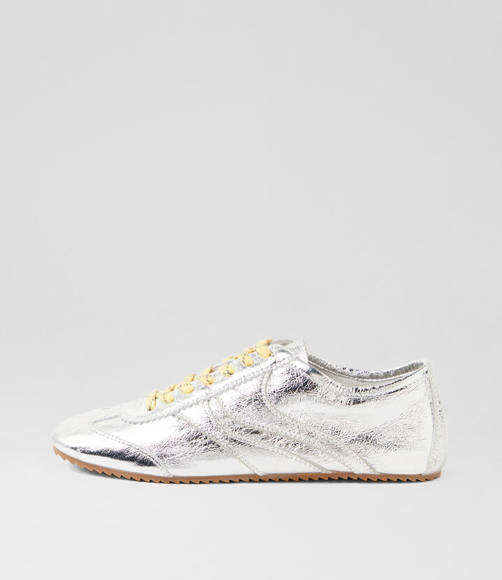 Image of Sneakers. Productname: Leilana Silver Leather Sneakers in Silver colour by brand - MOLLINI