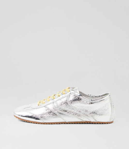 Image of Sneakers. Productname: Leilana Silver Leather Sneakers in Silver colour by brand - MOLLINI