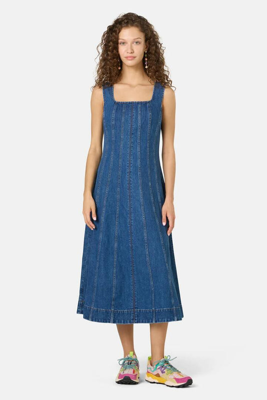 Image of Dresses. Productname: Forget Me Not Denim Midi Dress in Denim colour by brand - Gorman