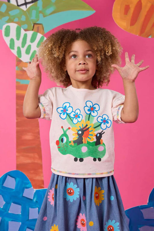 Image of T-Shirts. Product name - Speedy Bug Kids T-Shirt in Pink colour by brand - Gorman