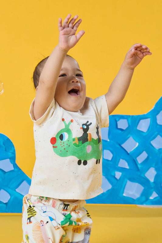 Image of T-Shirts. Product name - Speedy Bug Baby T-Shirt in Cream colour by brand - Gorman