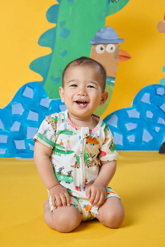 Image of Bodysuits. Productname: Speedy Bug Baby Onesie in Cream colour by brand - Gorman