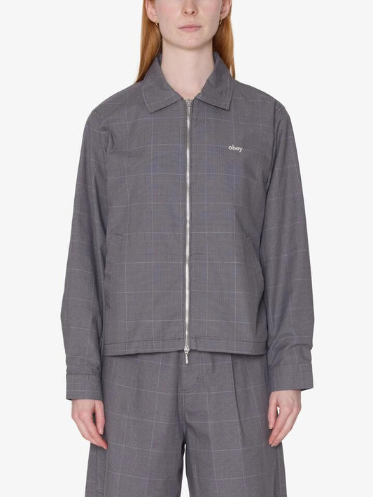 Image of Coats & Jackets. Productname: Obey Olivia Plaid Jacket in Grey Plaid colour by brand - Obey