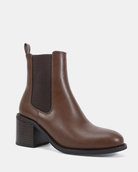 Image of Boots. Productname: Diffuse: Brown - Women's Boot Low-mid Heel in Tan colour by brand - Novo