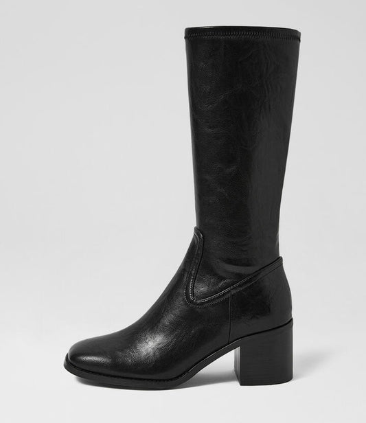 Image of Boots. Productname: Soldia Vintage Black Knee High Boots in Vintage Black colour by brand - MOLLINI