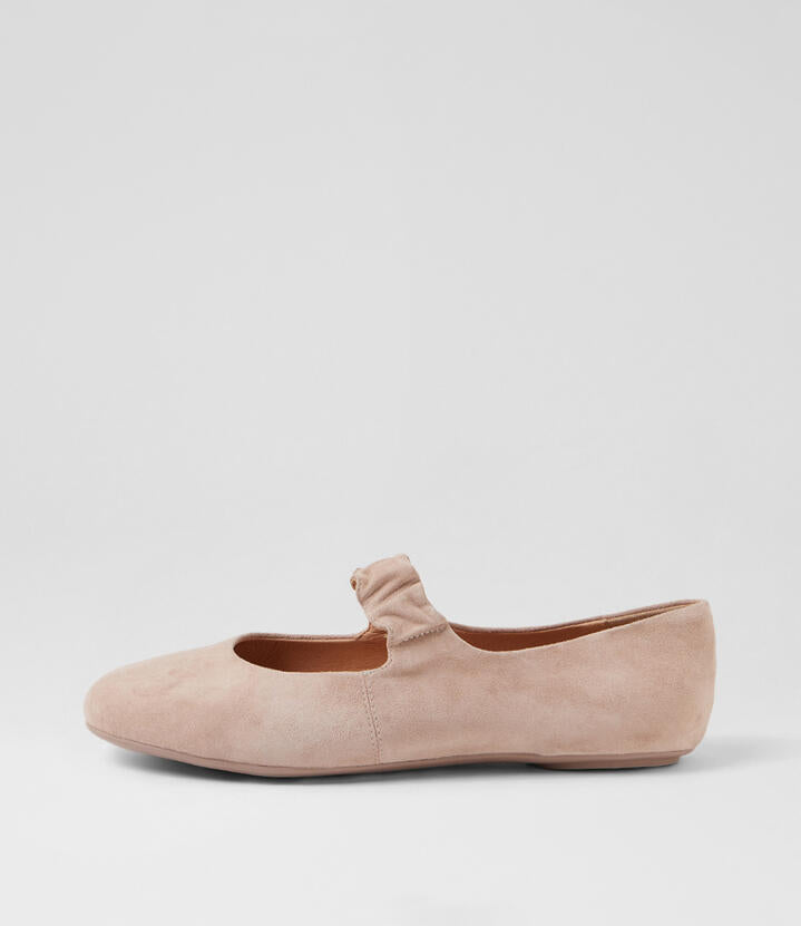 Image of Shoes. Productname: Beuller Cafe Suede Ballet Flats in Cafe colour by brand - MIDAS