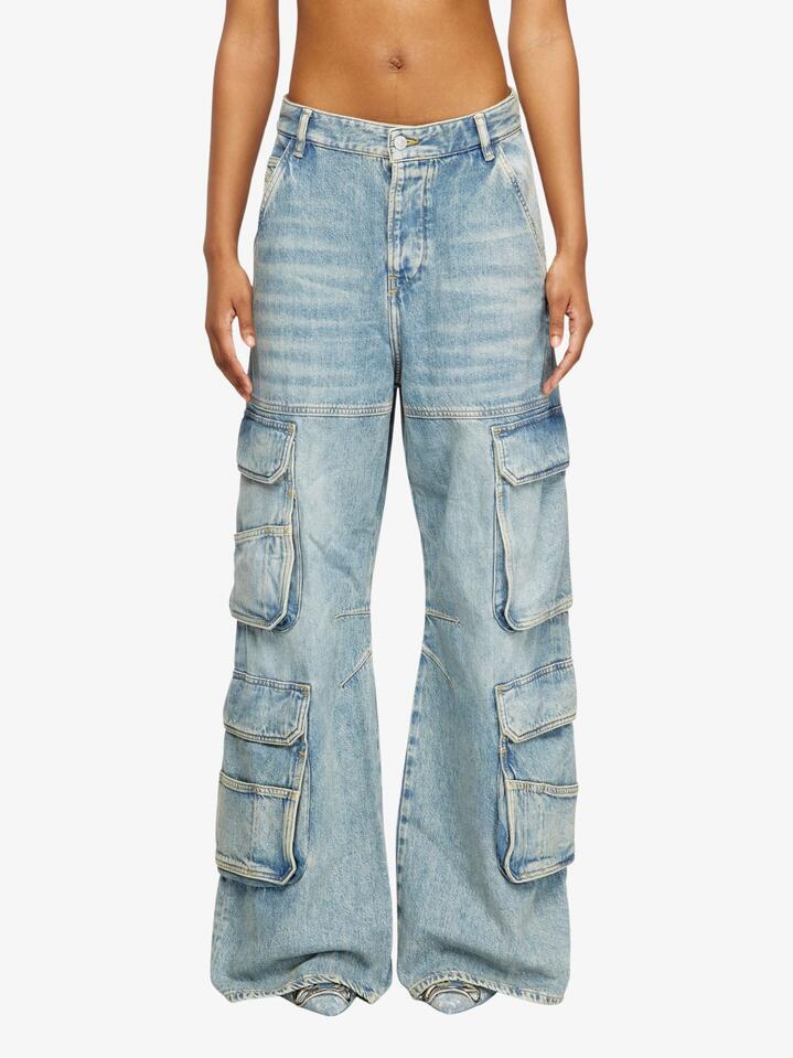 Image of Jeans. Productname: Diesel D-Sire 1996 Cargo Relaxed Jeans in Blue colour by brand - Diesel