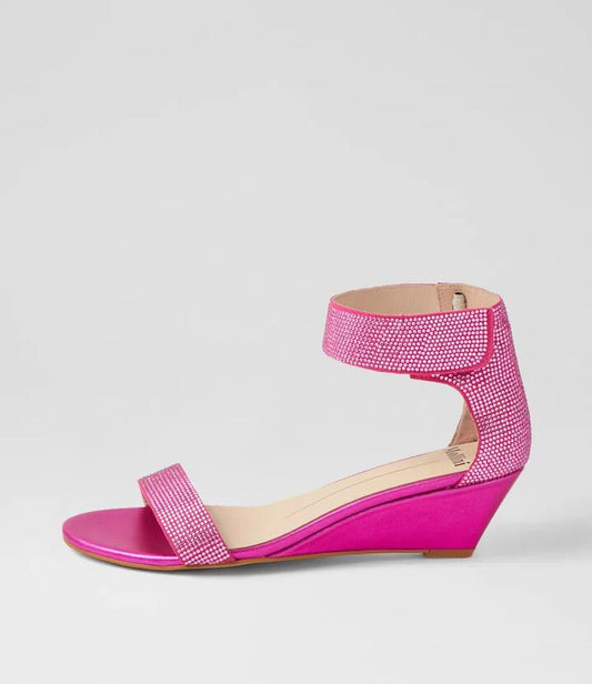 Image of Sandals. Productname: Monico Fuchsia Metallic Jewels Sandals in Fuchsia Metallic colour by brand - MOLLINI