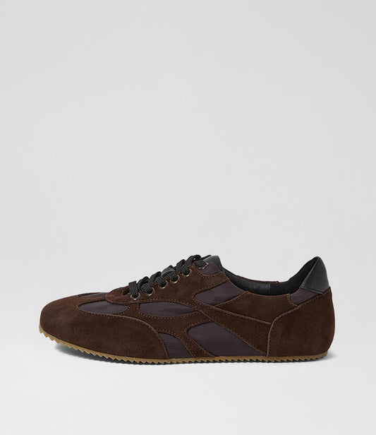 Image of Sneakers. Productname: Liema Choc Black Leather Sneakers in Choc&Black colour by brand - MOLLINI