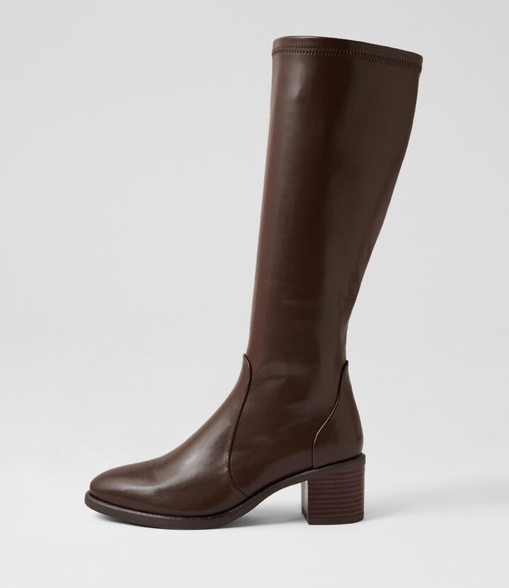 Image of Boots. Productname: Escape Choc Knee High Boots in Choc colour by brand - MIDAS