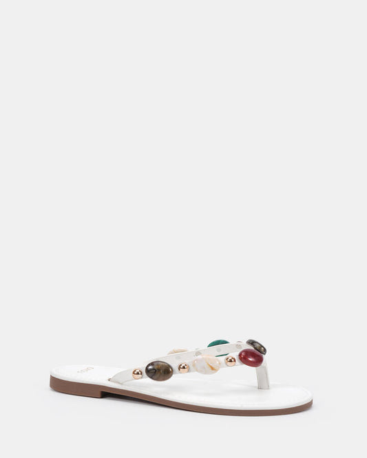 Image of Sandals. Productname: Seem: White - Women's Thongs in Multi colour by brand - Novo