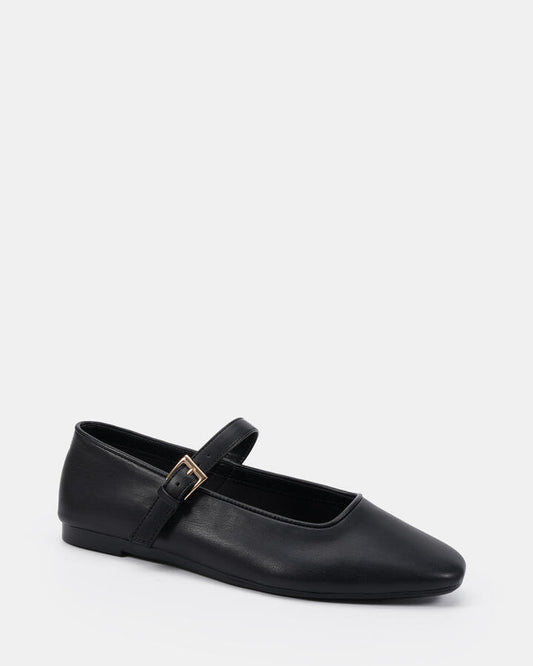 Image of Flats. Productname: Calmly: Black - Women's Casual Flat Closed in Black colour by brand - Novo