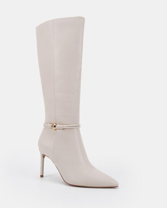 Image of Boots. Product name - Oryan Cream Long Boots in Neutral colour by brand - Novo