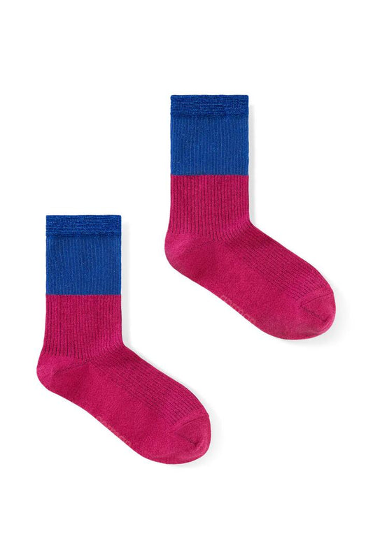 Image of Socks. Productname: Macey Rib Lurex Fuchsia Crew W in Multi colour by brand - Gorman