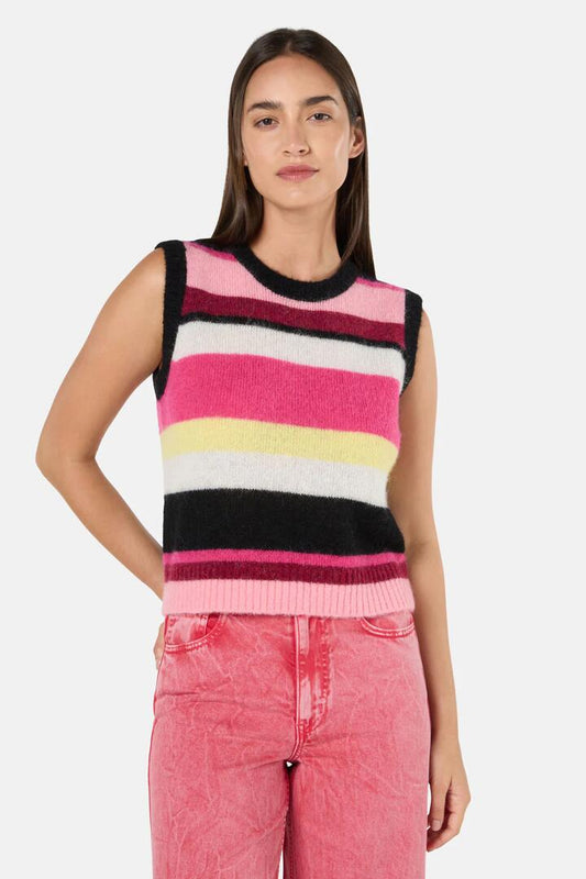 Image of Coats & Jackets. Productname: Wavelength Stripe Alpaca Vest in Stripe colour by brand - Gorman