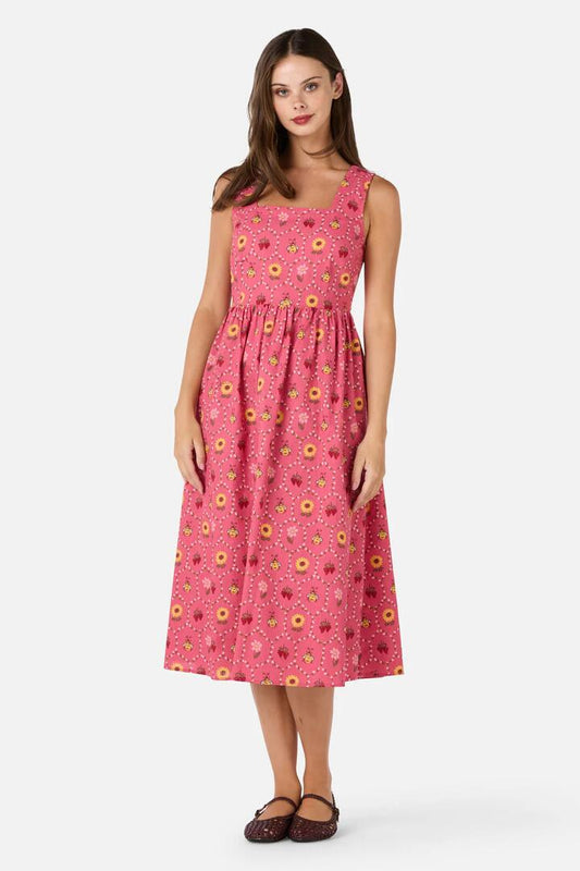 Image of Dresses. Productname: Honey Bee Hive Midi Dress in Pink colour by brand - Princess Highway