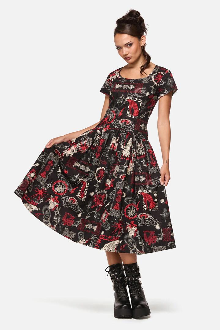Image of Dresses. Productname: Purgatory Goth Midi Dress in Black colour by brand - Black Friday